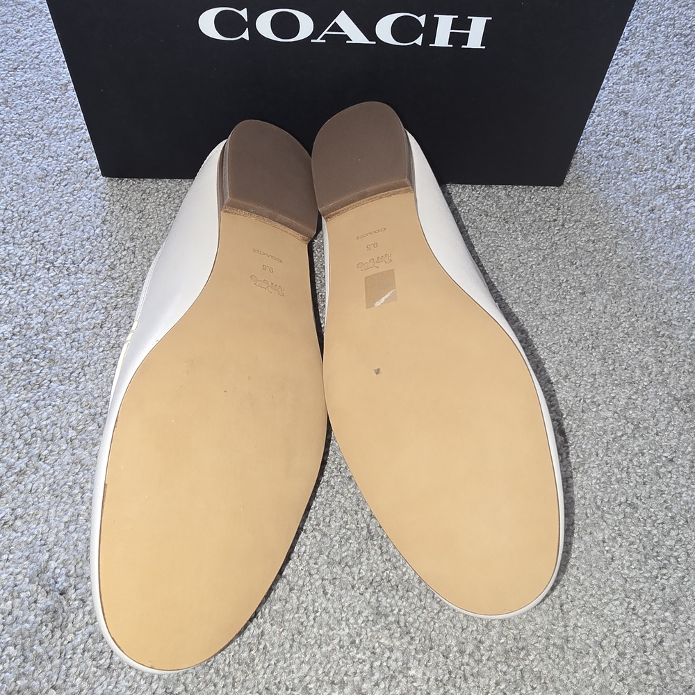 Brand NEW!! Coach Haley LTR Loafer Chalk Leather Slip-On - Picture 6 of 9